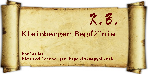 Kleinberger Begónia névjegykártya